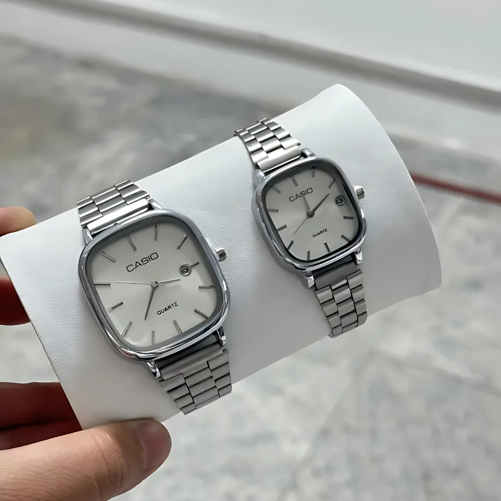 Casio Gri Vintage Saat Seti Kar Beyazı