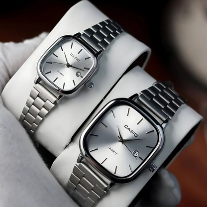 Casio Gri Vintage Saat Seti Kar Beyazı