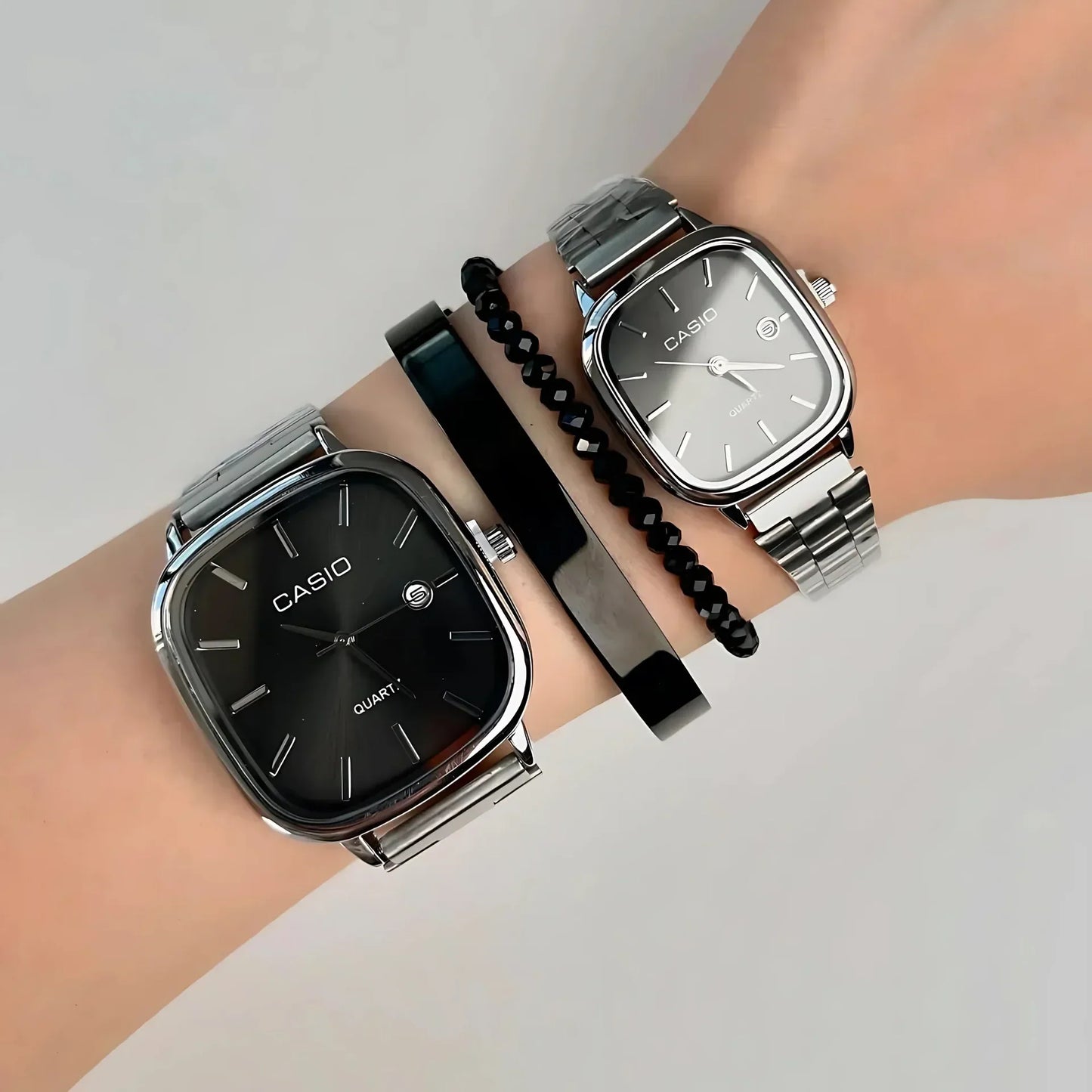 Casio Gri Vintage Saat Seti Gece Siyahı