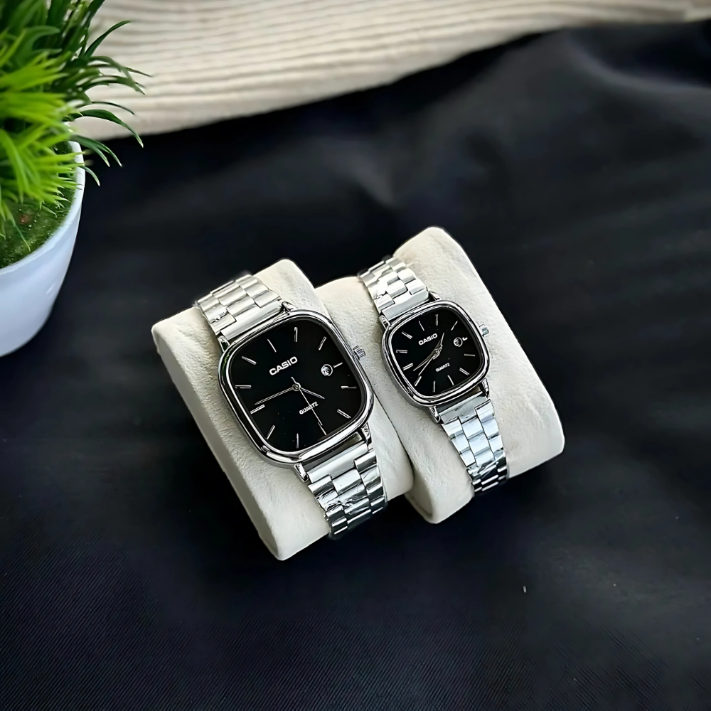 Casio Gri Vintage Saat Seti Çam Yeşili