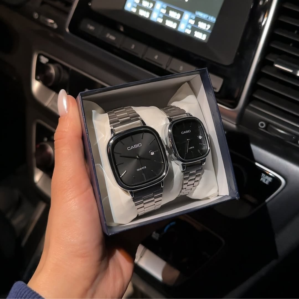 Casio Gri Vintage Saat Seti Gece Siyahı