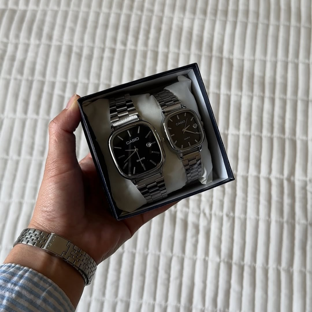 Casio Gri Vintage Saat Seti Gece Siyahı