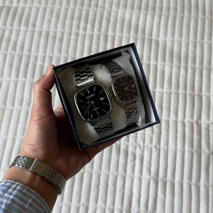 Casio Gri Vintage Saat Seti Gece Siyahı