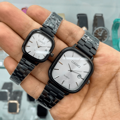 Casio Siyah Vintage Saat Seti Kar Beyazı