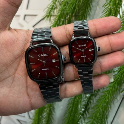 Casio Siyah Vintage Saat Seti Çam Yeşili