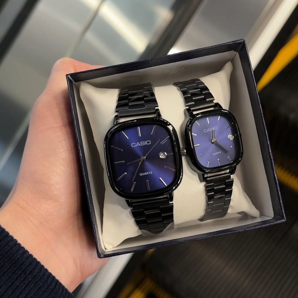 Casio Siyah Vintage Saat Seti Derin Lacivert