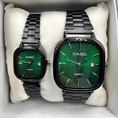 Casio Siyah Vintage Saat Seti Çam Yeşili