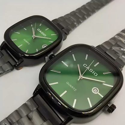 Casio Siyah Vintage Saat Seti Çam Yeşili