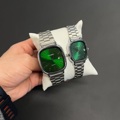 Casio Siyah Vintage Saat Seti Vişne Kırmızısı