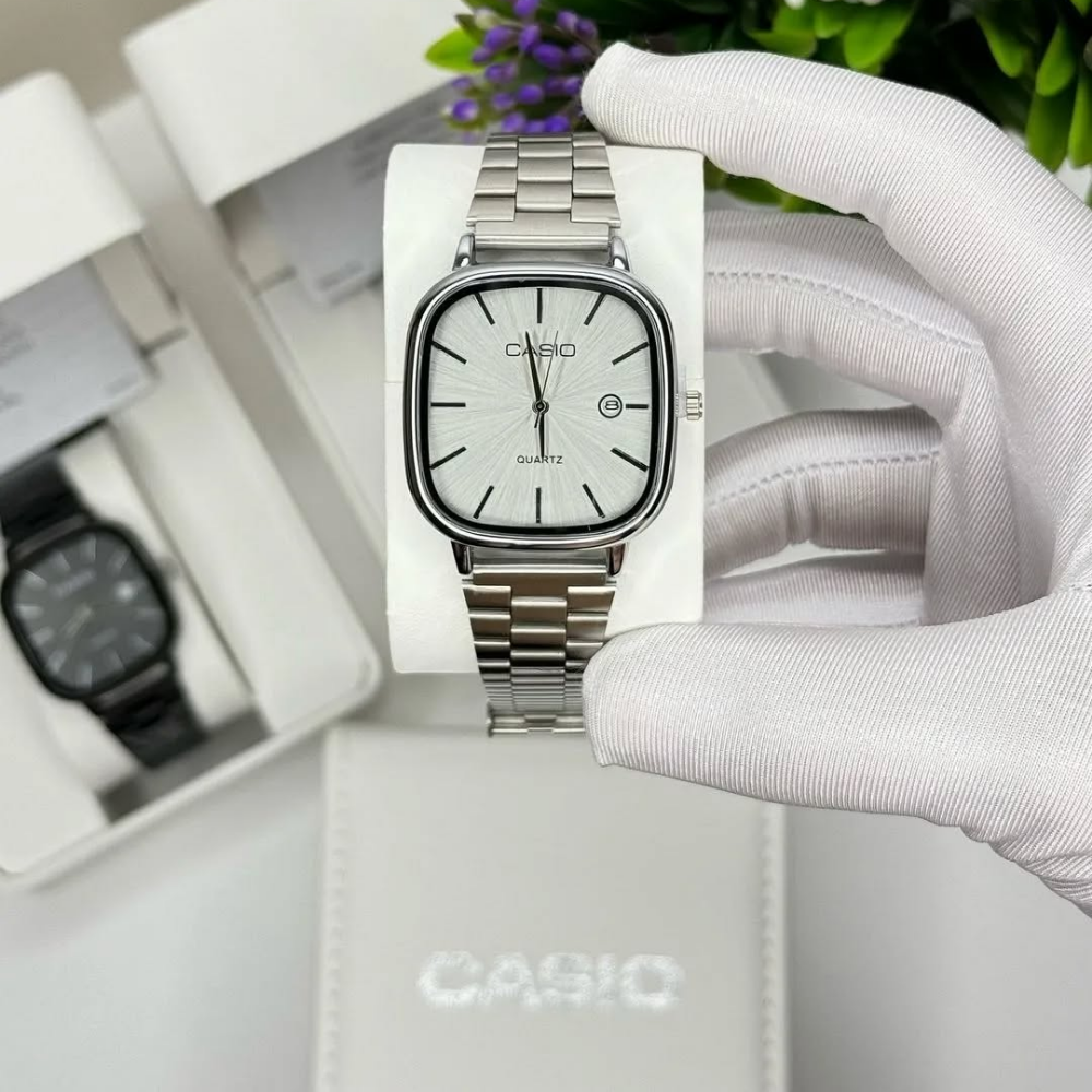 Casio Gri Vintage Saat Vişne Kırmızısı