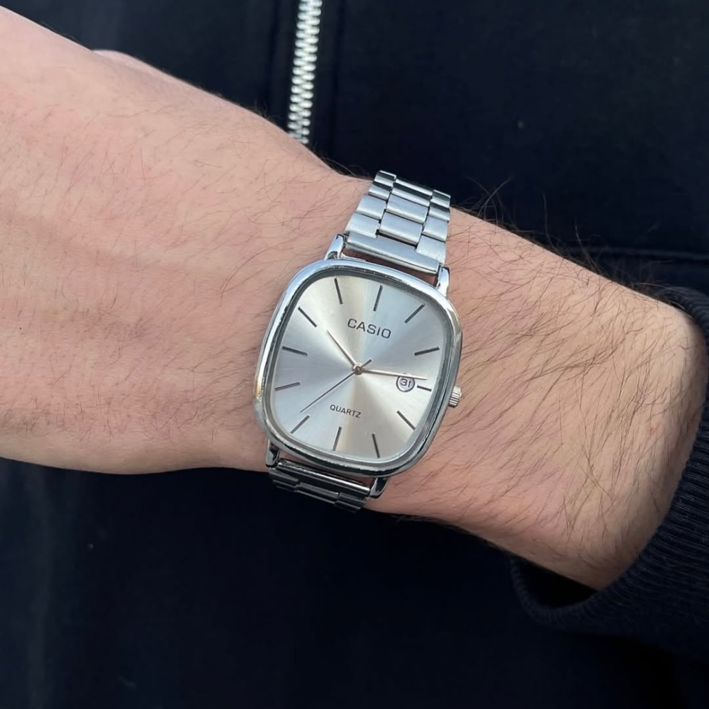 Casio Gri Vintage Saat Vişne Kırmızısı