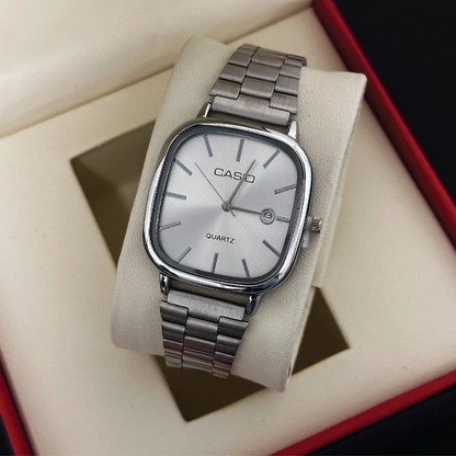 Casio Gri Vintage Saat Vişne Kırmızısı