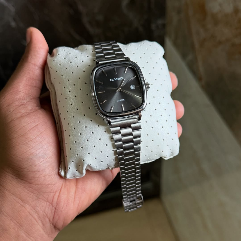 Casio Gri Vintage Saat Vişne Kırmızısı