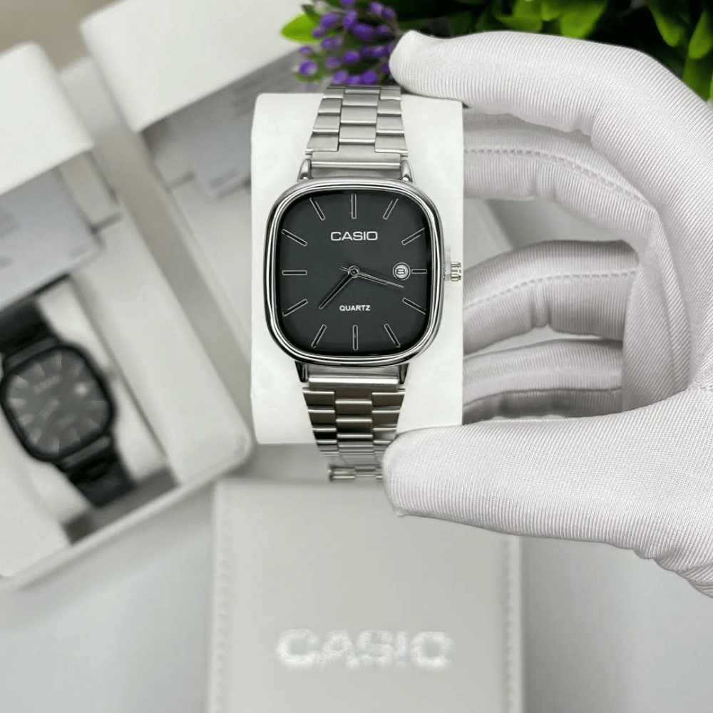 Casio Gri Vintage Saat Vişne Kırmızısı