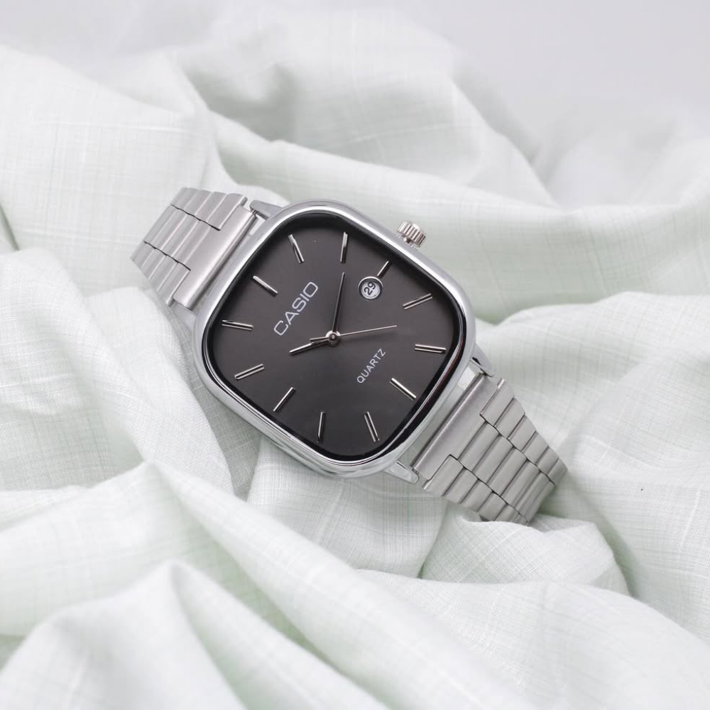 Casio Gri Vintage Saat Vişne Kırmızısı