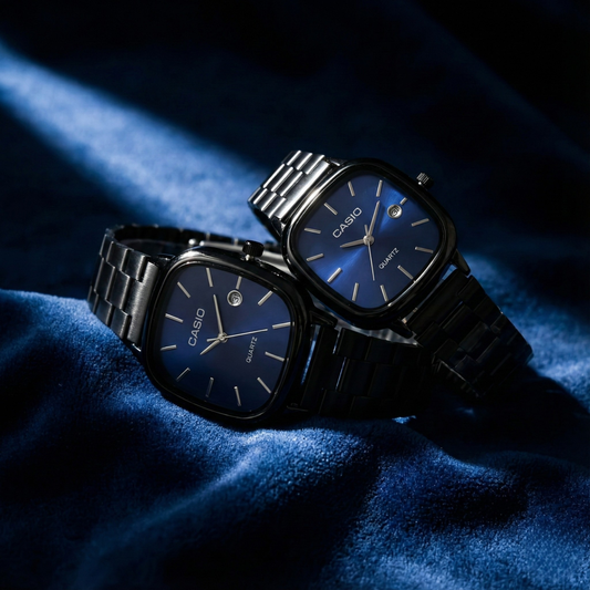 Casio Siyah Vintage Saat Seti Derin Lacivert