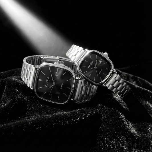 Casio Gri Vintage Saat Seti Gece Siyahı