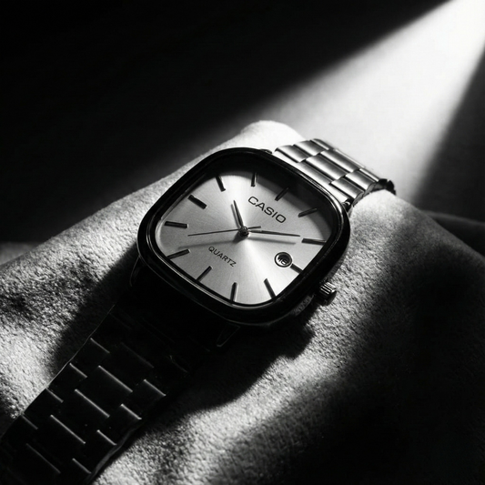 Casio Siyah Vintage Saat Kar Beyazı